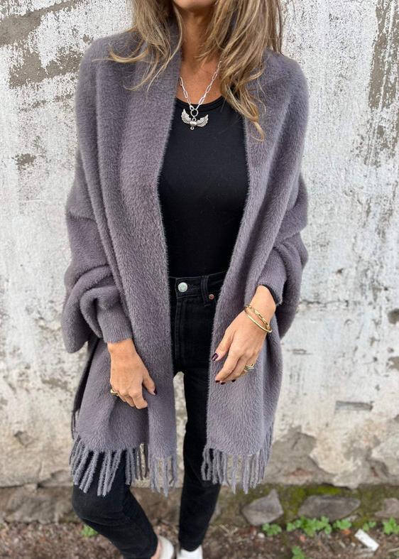 Oversized Tassel Shawl Coat